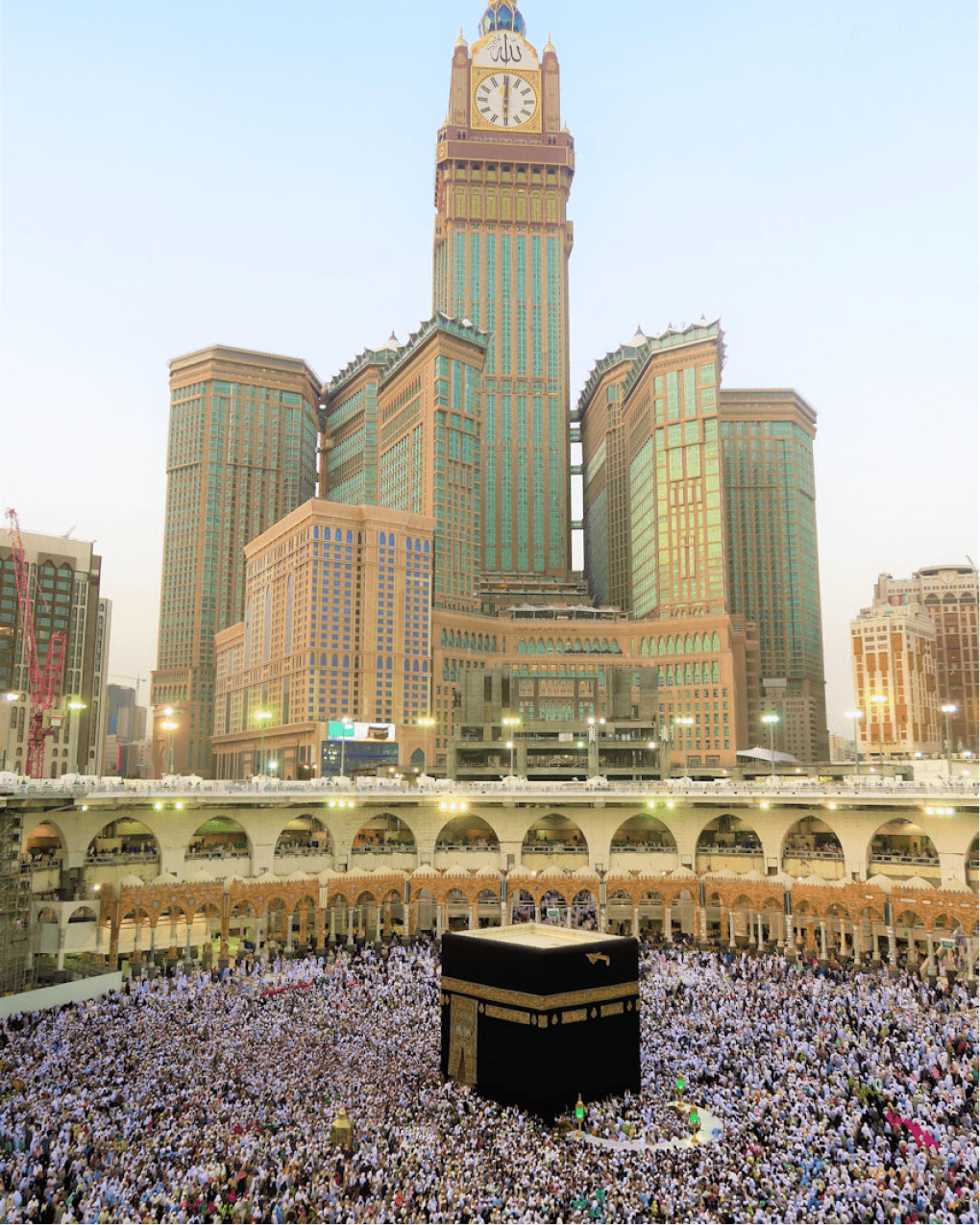 Masjid al-Haram and the Kaaba at golden hour